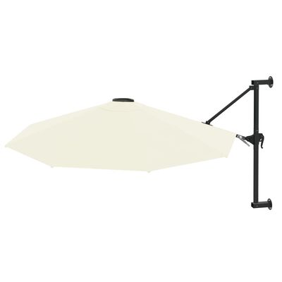 vidaXL Väggmonterat parasoll med metallstång 300 cm sand