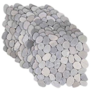 vidaXL Pebble Tiles Gr&aring; 30 x 30 cm Flodsten