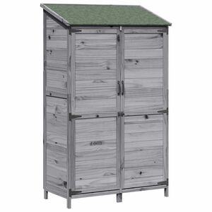 vidaXL Tr&auml;dg&aring;rdshus med tak Gr&aring; 106,5 x 56 x 176 cm Massivt Furu