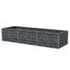 vidaXL Planteringsgabion upphöjd stål 270x90x50 cm
