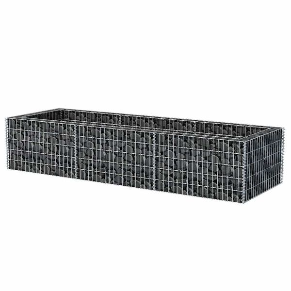 vidaXL Planteringsgabion upphöjd stål 270x90x50 cm