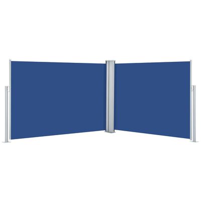 vidaXL Infällbar sidomarkis blå 120x1000 cm