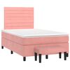 vidaXL Rams&auml;ng med madrass rosa 120x190 cm sammet