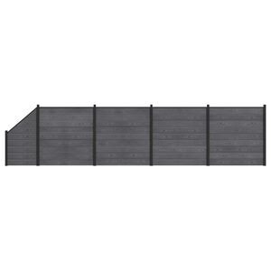 vidaXL St&auml;ngselset 5 st 792 x 186 cm WPC och aluminium Gr&aring;
