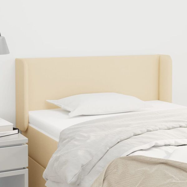 vidaXL S&auml;nggavel med kanter gr&auml;ddvit 83x16x78/88 cm tyg