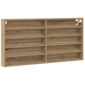 vidaXL Visningssk&aring;p Artisan Ek 100 x 8,5 x 50 cm Konstruerat tr&auml;