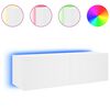 vidaXL V&auml;ggmonterad tv-b&auml;nk LED vit 100x35x31 cm