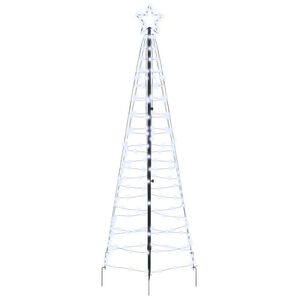 vidaXL LED Julgran med markspikar Kallvit 250 cm J&auml;rn
