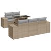 vidaXL Soffgrupp f&ouml;r tr&auml;dg&aring;rden med dynor 6 delar beige konstrotting