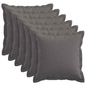 vidaXL Kudd&ouml;verdrag 6 st HOUTEN Ljusgr&aring; 30 x 30 cm Faux Linne