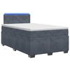 vidaXL Boxspring s&auml;ng med madrass och LED M&ouml;rkgr&aring; 120 x 190 cm Sammet