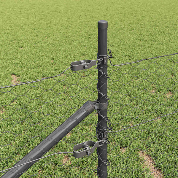 vidaXL St&auml;ngselstolpe Gr&aring; 25 x 1 m (36 mm n&auml;t) St&aring;l