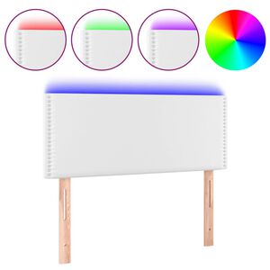 vidaXL S&auml;nggavel LED vit 100 x 5 x 78/88 cm konstl&auml;der