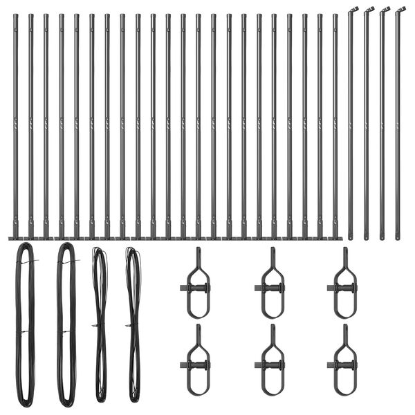 vidaXL Stängselstolpe Övrigt 26 pcs Grå 3,2 x 3,2 x 88,5 cm Stål