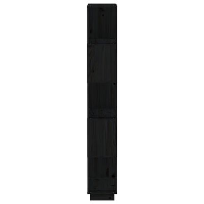 vidaXL Bokhylla/rumsavdelare svart 80x25x163,5 cm massiv furu