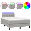 vidaXL Rams&auml;ng med madrass & LED ljusgr&aring; 120x190 cm tyg