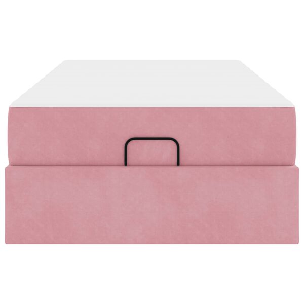 vidaXL S&auml;ngram med madrass med madrass 2 pcs Rosa Sammet