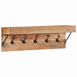 vidaXL Kl&auml;dh&auml;ngare V&auml;ggmonterad Brun 73 x 19 x 23 cm Massivt akaciatr&auml;