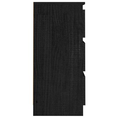 vidaXL Sängbord 2 st svart 40x29,5x64 cm massiv furu