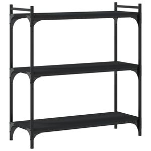 vidaXL Bokhylla 3 hyllplan svart 80x30x86 cm konstruerat tr&auml;