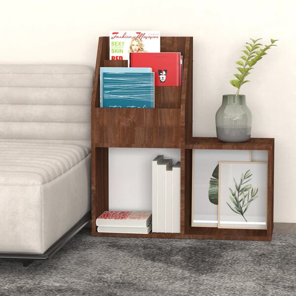 vidaXL Tidningsställ för barn brun ek 71x30x78,5 cm konstruerat trä