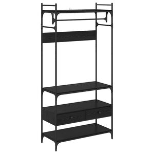 vidaXL Garderob med l&aring;da Svart ek 89 x 39 x 184.5 cm Konstruerat tr&auml;