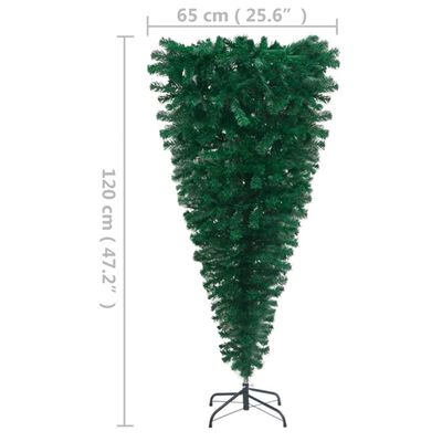 vidaXL Belyst plastgran uppochnedvänd grön 240 cm