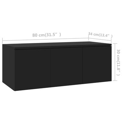 vidaXL TV-bänk svart 80x34x30 cm spånskiva