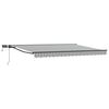 vidaXL Manuell markisram med LED-lampor Antracit och vitt 4,5 &times; 3 m