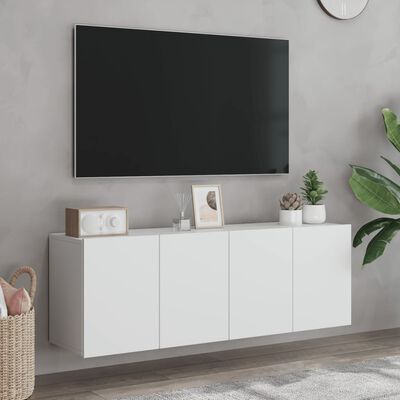 vidaXL Väggmonterad tv-bänk 2 st vit 60x30x41 cm