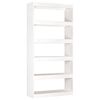 vidaXL Bokhylla/Rumsavdelare vit 80x30x167,4 cm massiv furu