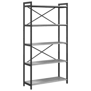 vidaXL Hyllsystem 80 x 30 x 155 cm Konstruerat tr&auml; Gr&aring; sonoma
