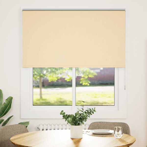 vidaXL Rullgardin m&ouml;rkl&auml;ggningsbeige 140x175 cm tyg bredd 136,6 cm