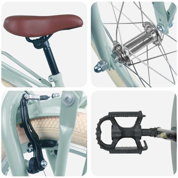 vidaXL Barncykel 22 Tum f&ouml;r 7-12 &aring;r gamla Ljusgr&ouml;n