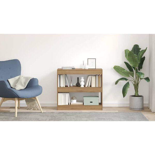 vidaXL Bokskåp/rumsavdelare artisan ek 80x30x72 cm