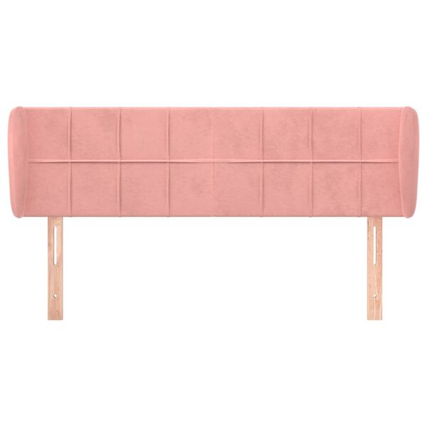 vidaXL S&auml;nggavel med kanter rosa 147x23x78/88 cm sammet