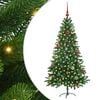 vidaXL Julgran med 150 LED-lampor med stativ Gr&ouml;n 150 cm PE