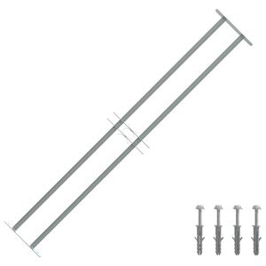 vidaXL Justerbart fönstergaller med 2 stänger 1000-1500 mm