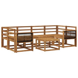 vidaXL Utomhussoffset 5 pcs Naturlig Massivt Akaciatr&auml;