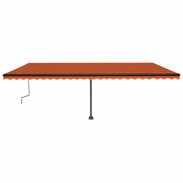 vidaXL Frist&aring;ende markis manuellt inf&auml;llbar 600x350 cm orange/brun