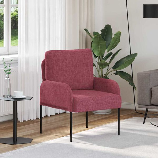 vidaXL Soffor med kudde 55cm Vinr&ouml;d Plywood