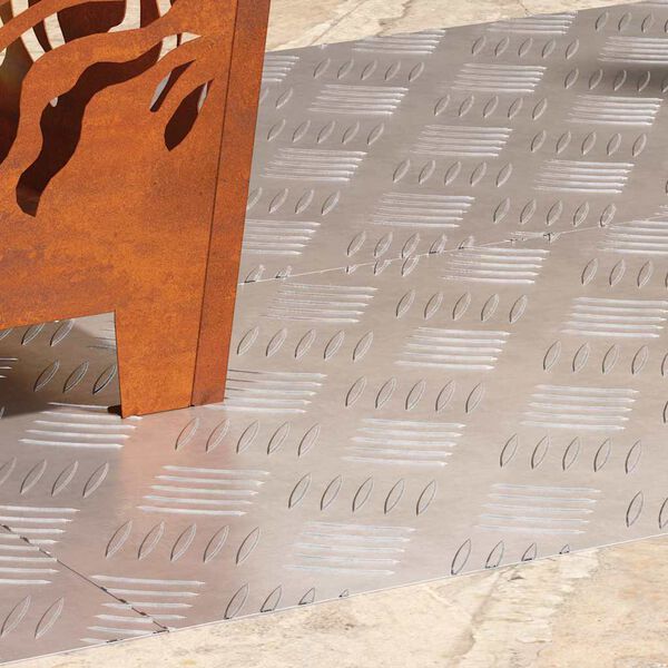 vidaXL Trappsteg Rektangul&auml;r 4 pcs Silver 80 x 40 cm Aluminium