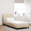 vidaXL Bed with Mattress Cream 90x190 cm Fabric