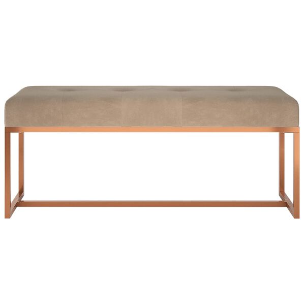 vidaXL Bänk beige 110x36x45 cm sammet