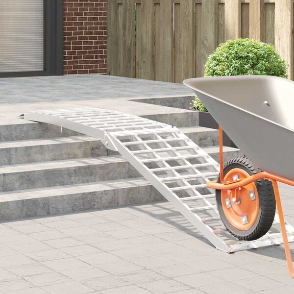 vidaXL Lastnings Ramp Silver 230 x 44 x 13 cm Aluminium