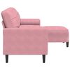 vidaXL 3-sitssoffa med fotpall rosa 210 cm sammet