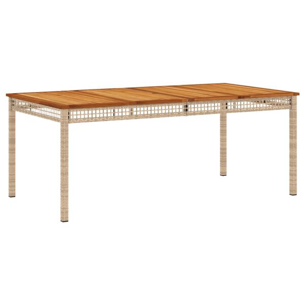 vidaXL Tr&auml;dg&aring;rdsbord beige 180x90x75 cm konstrotting akaciatr&auml;