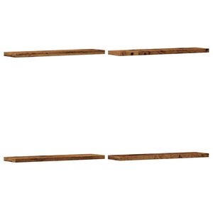 vidaXL V&auml;gghyllor 4 st &aring;ldrat tr&auml; 40x20x1,5 cm konstruerat tr&auml;