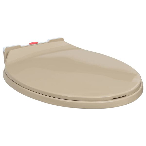 vidaXL Toalettsits mjuk st&auml;ngning snabbf&auml;ste beige oval