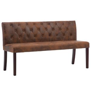 vidaXL B&auml;nk 120 cm konstmocka brun